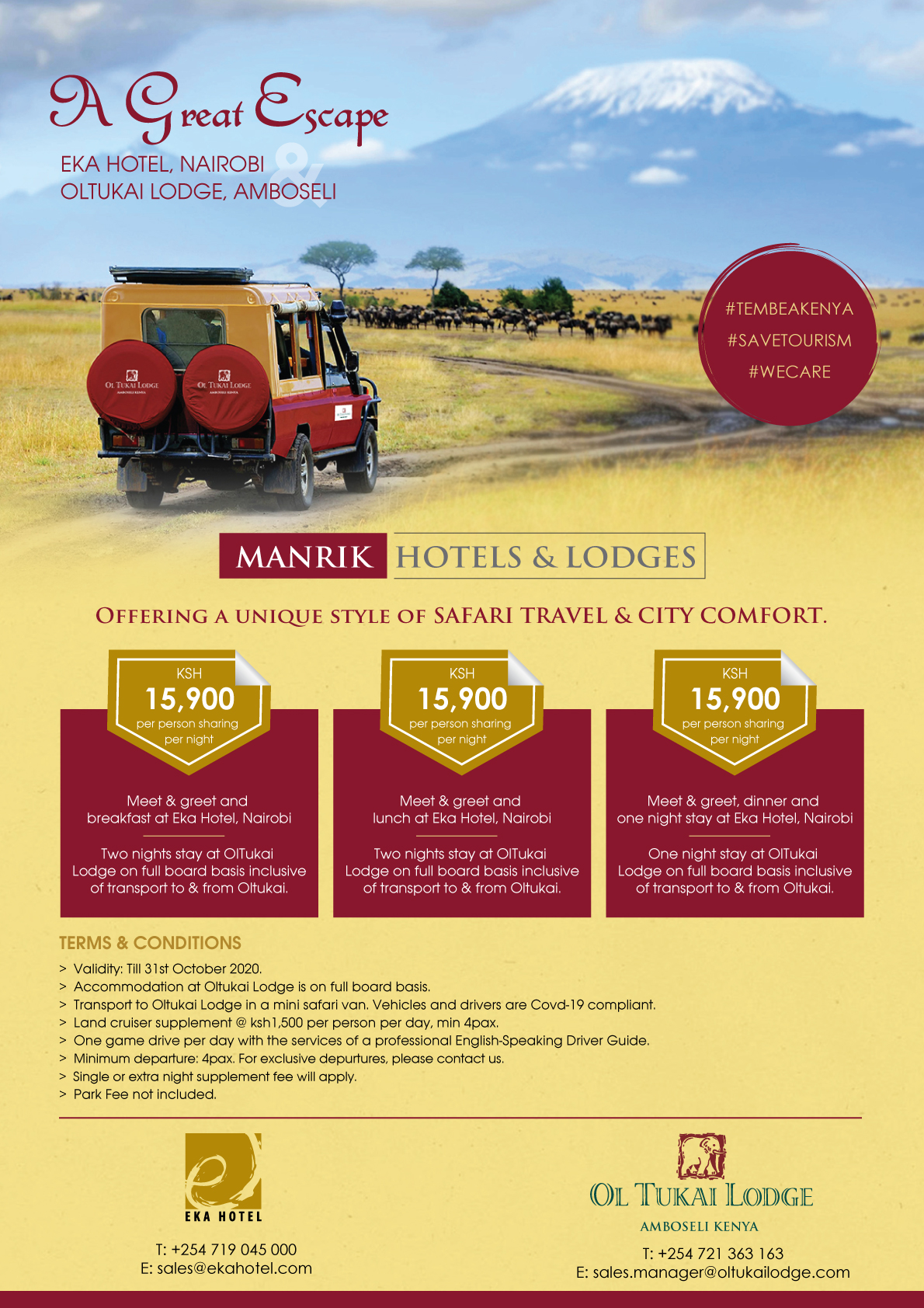 Eka Hotel Nairobi - OlTukai Lodge Excursions